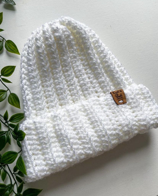 5y+ Chunky Hat in White