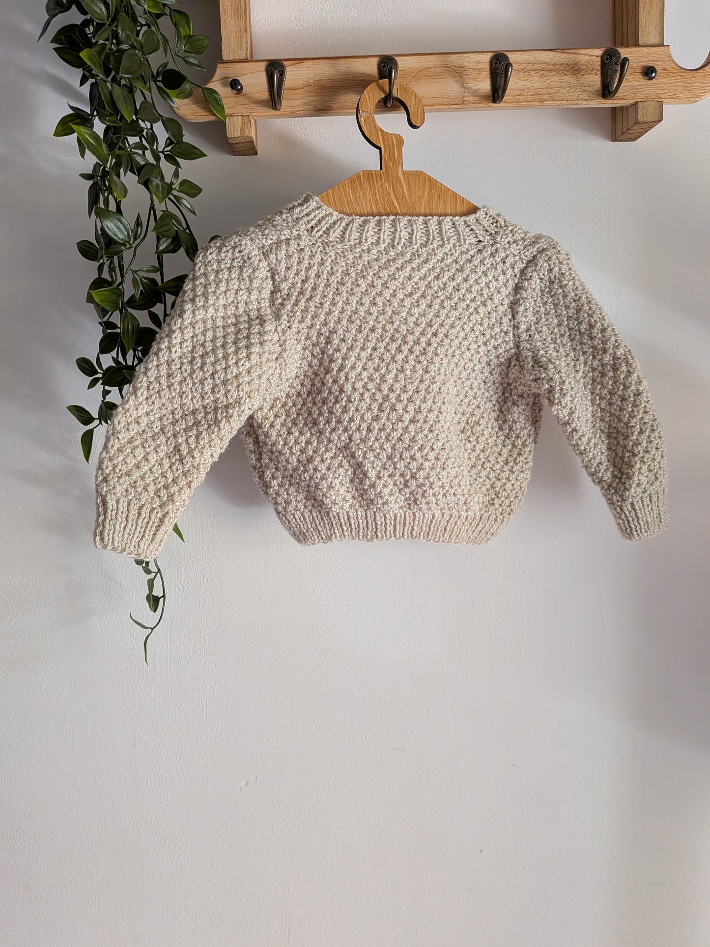 2-3y Parchment READY TO POST Hand-knitted Cardigan