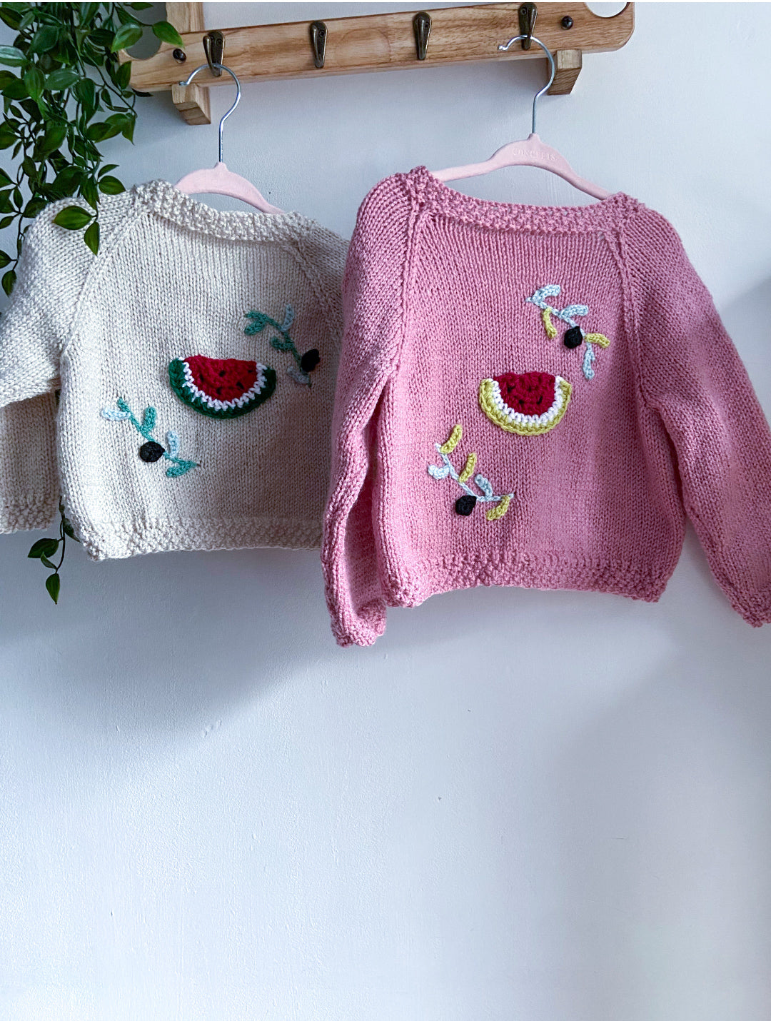 1-2y Pale Rose READY TO POST Hand-knitted Cardigan