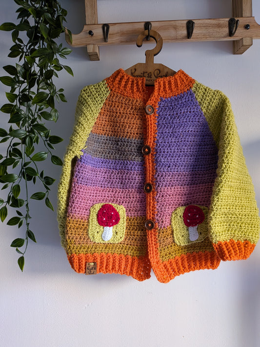 2-4y Crochet Cardigan with Pockets